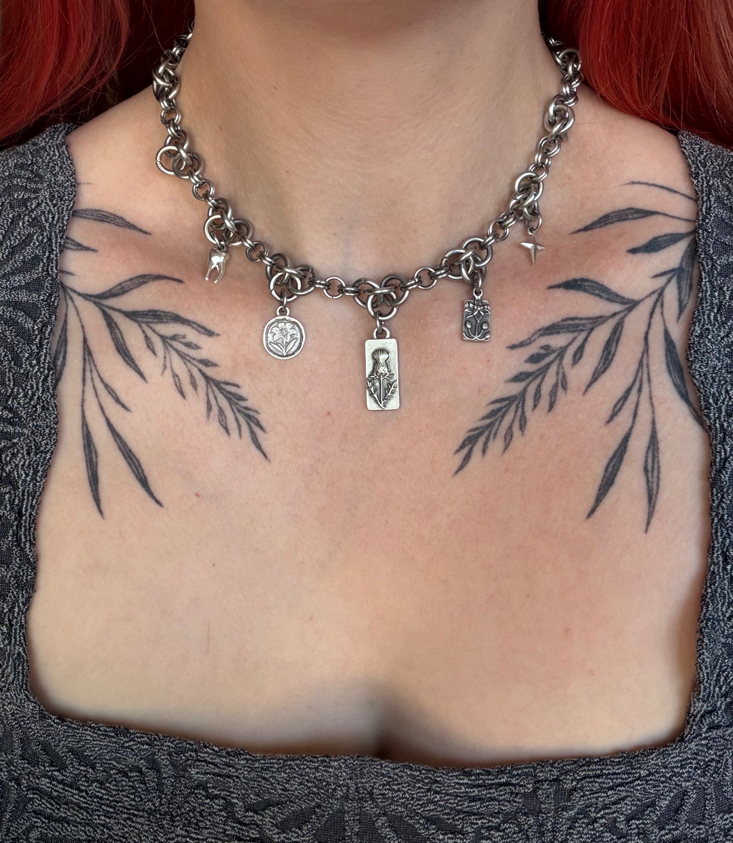 charm necklace - florals