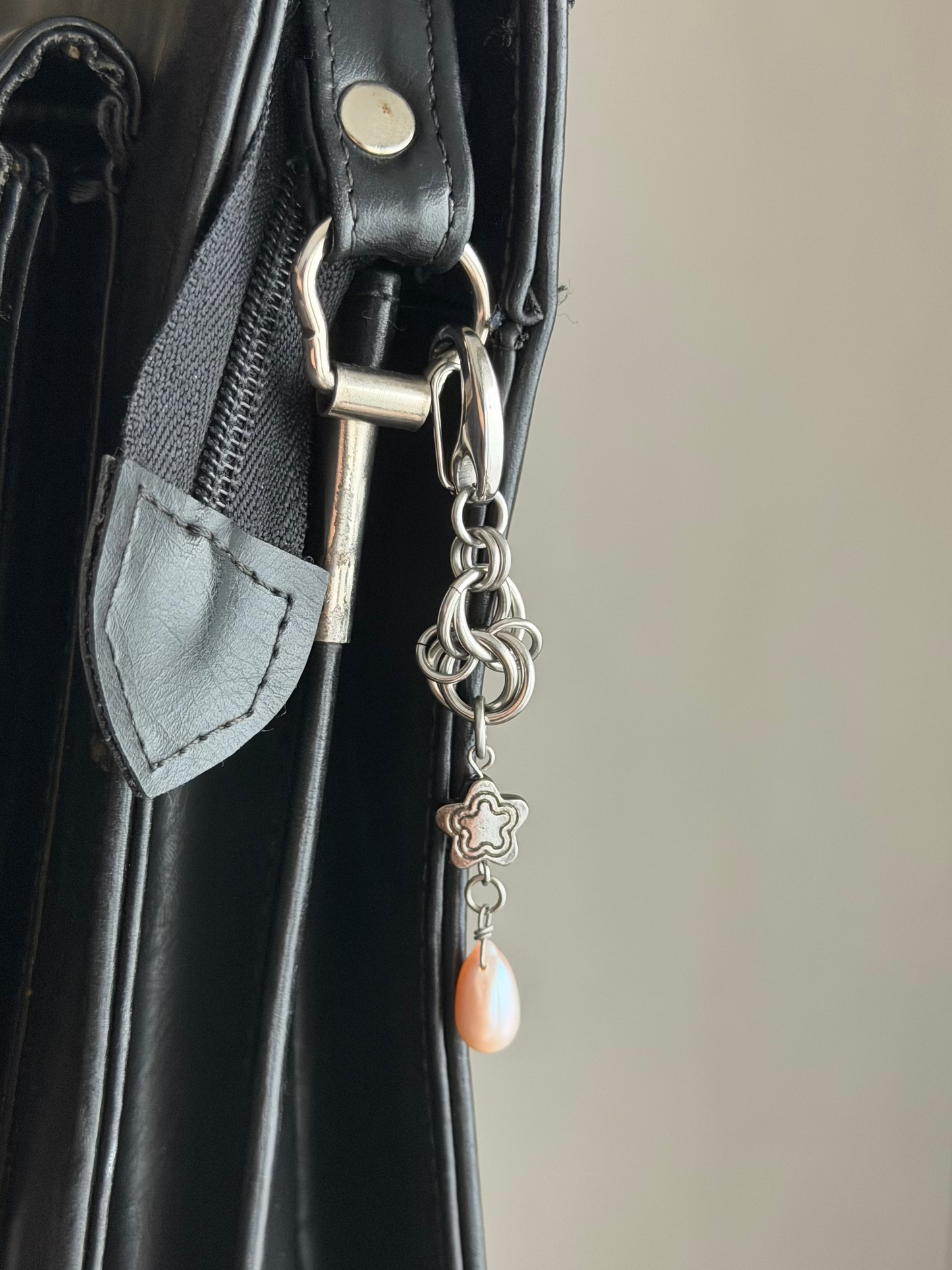star & pearl bag charm